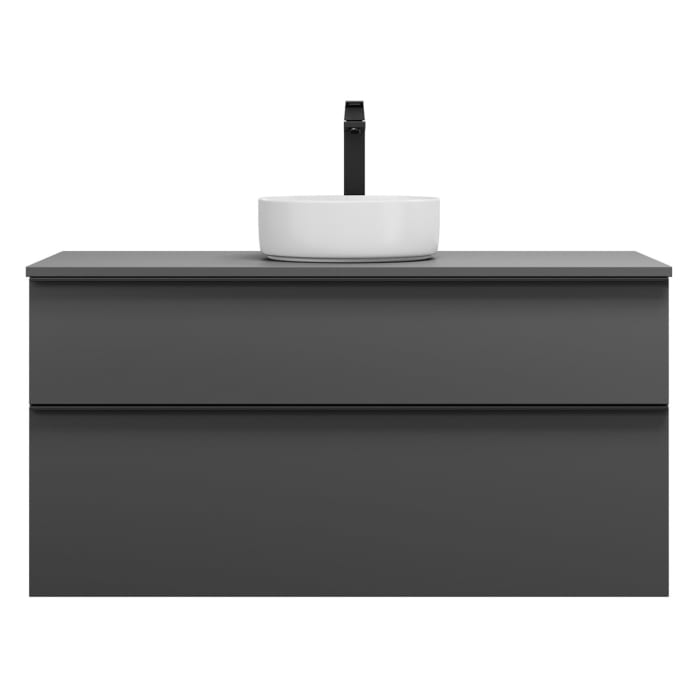 burgbad Eqio Waschtischkombination mit Keramik-Aufsatzwaschtisch 120 cm, mit Griffleiste G0252