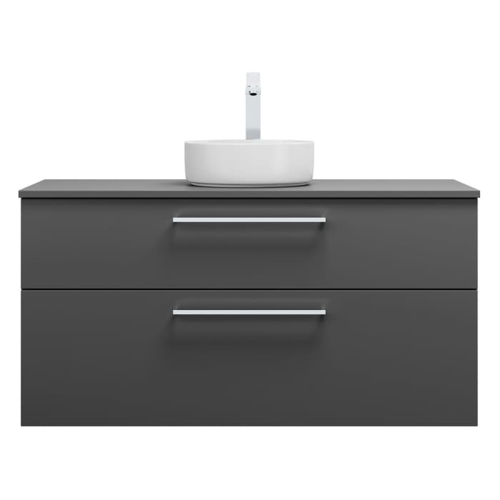 burgbad Eqio Waschtischkombination mit Keramik-Aufsatzwaschtisch 120 cm, mit Stangengriff P95