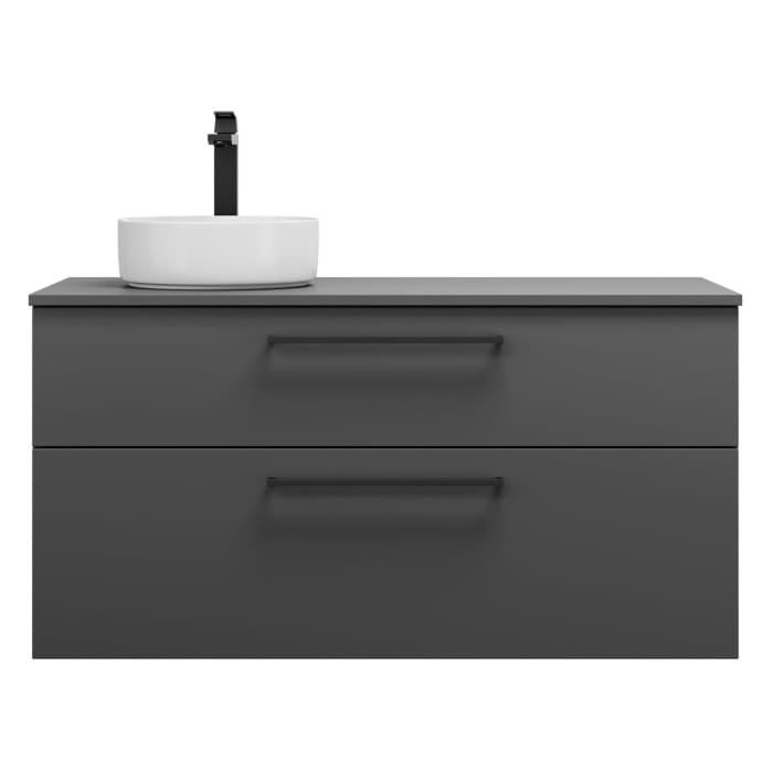 burgbad Eqio Waschtischkombination mit Keramik-Aufsatzwaschtisch 120 cm, links, mit Stangengriff G0234