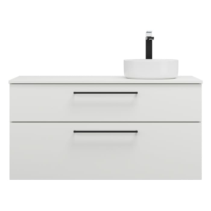 burgbad Eqio Waschtischkombination mit Keramik-Aufsatzwaschtisch 120 cm, rechts, mit Stangengriff G0234