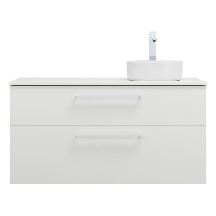 burgbad Eqio Waschtischkombination mit Keramik-Aufsatzwaschtisch 120 cm, rechts, mit Stangengriff P95