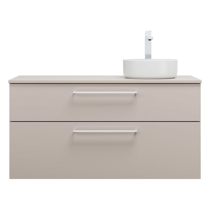 burgbad Eqio Waschtischkombination mit Keramik-Aufsatzwaschtisch 120 cm, rechts, mit Stangengriff P95