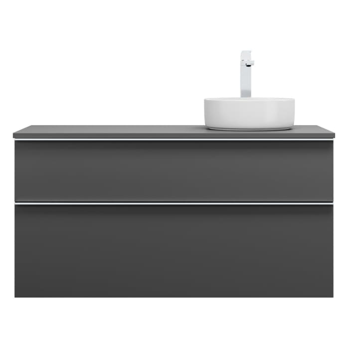 burgbad Eqio Waschtischkombination mit Keramik-Aufsatzwaschtisch 120 cm, rechts, mit Griffleiste G0251