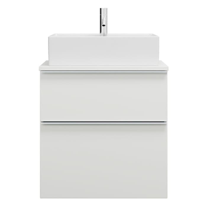 burgbad Eqio Waschtischkombination mit Keramik-Aufsatzwaschtisch 60 cm, mit Griffleiste G0251