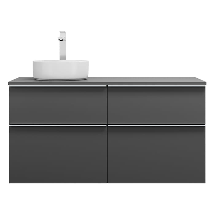 burgbad Eqio Waschtischkombination mit Keramik-Aufsatzwaschtisch 120 cm, links, mit Griffleiste G0251