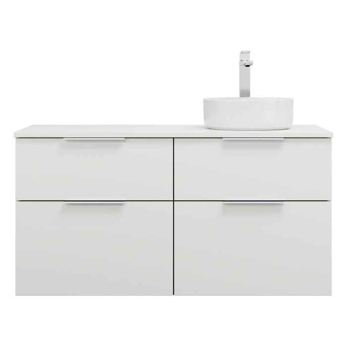 burgbad Eqio Waschtischkombination mit Keramik-Aufsatzwaschtisch 120 cm, rechts, mit Griff G0146