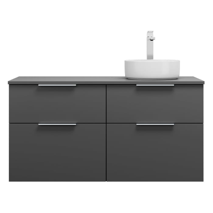 burgbad Eqio Waschtischkombination mit Keramik-Aufsatzwaschtisch 120 cm, rechts, mit Griff G0146