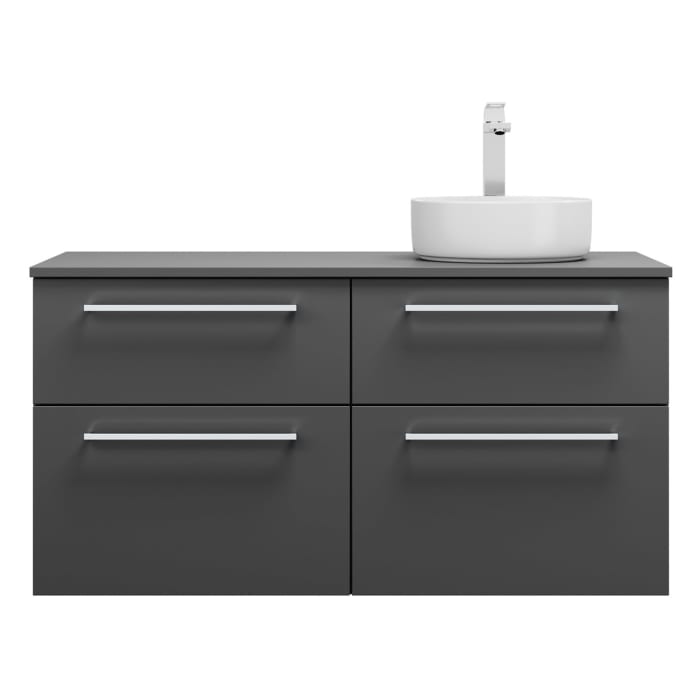 burgbad Eqio Waschtischkombination mit Keramik-Aufsatzwaschtisch 120 cm, rechts, mit Stangengriff P95