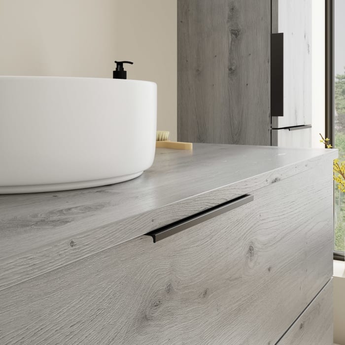 burgbad Eqio Waschtischkombination mit Keramik-Aufsatzwaschtisch 120 cm, mit Griff G0200