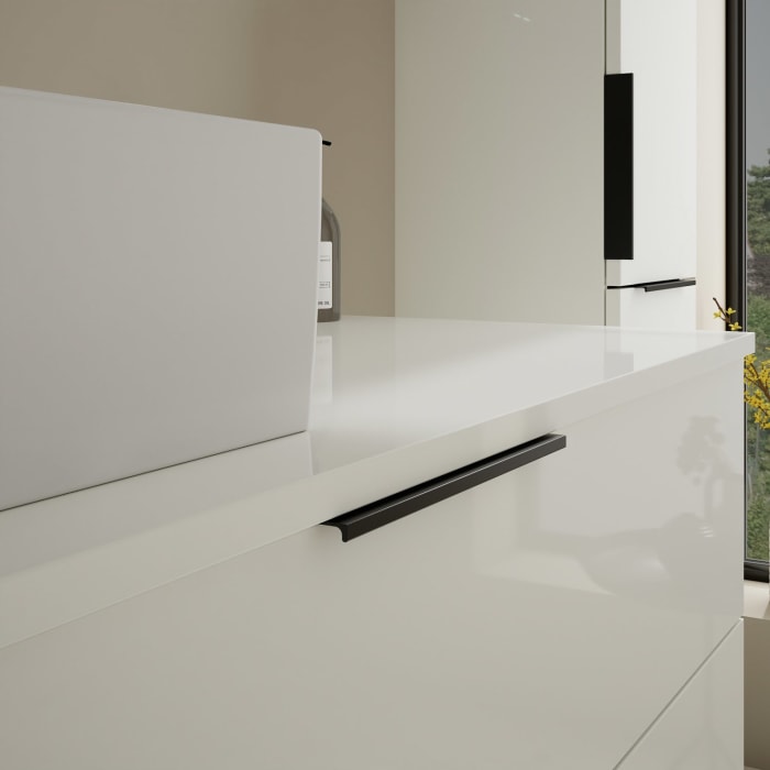 burgbad Eqio Waschtischkombination mit Keramik-Aufsatzwaschtisch 120 cm, links, mit Griff G0200