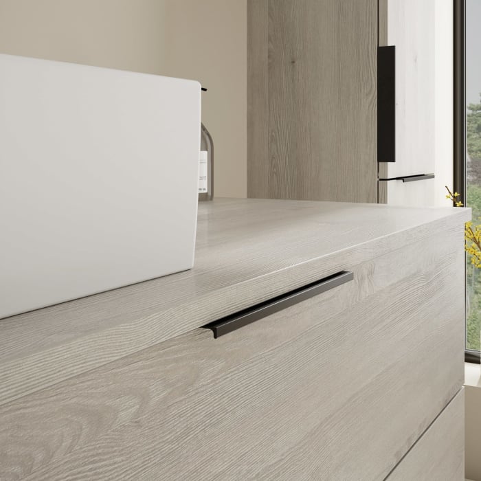 burgbad Eqio Waschtischkombination mit Keramik-Aufsatzwaschtisch 120 cm, links, mit Griff G0200