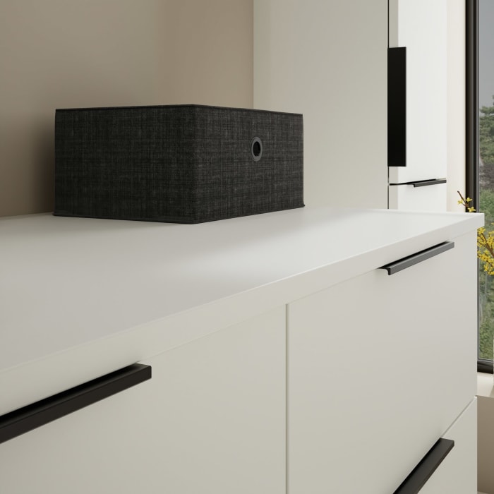 burgbad Eqio Waschtischkombination mit Keramik-Aufsatzwaschtisch 120 cm, links, mit Griff G0200