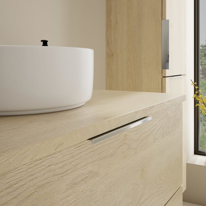 burgbad Eqio Waschtischkombination mit Keramik-Aufsatzwaschtisch 80 cm, mit Griff G0146