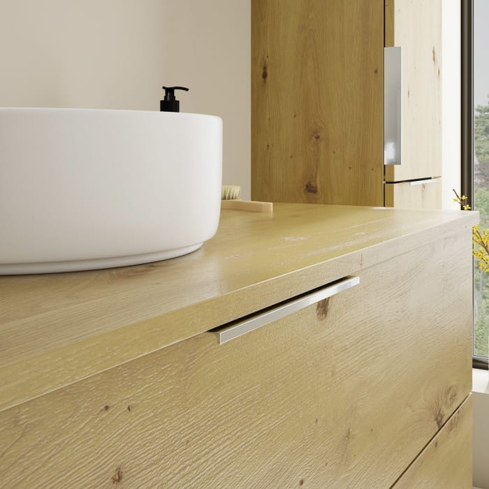 burgbad Eqio Waschtischkombination mit Keramik-Aufsatzwaschtisch 120 cm, mit Griff G0146