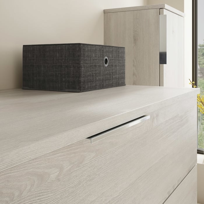 burgbad Eqio Waschtischkombination mit Keramik-Aufsatzwaschtisch 120 cm, links, mit Griff G0146