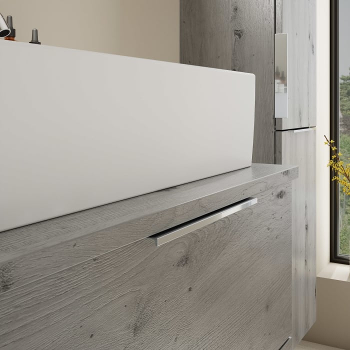 burgbad Eqio Waschtischkombination mit Keramik-Aufsatzwaschtisch 60 cm, mit Griff G0146