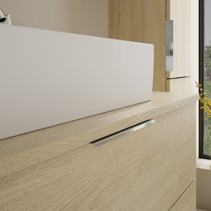 burgbad Eqio Waschtischkombination mit Keramik-Aufsatzwaschtisch 100 cm, mit Griff G0146