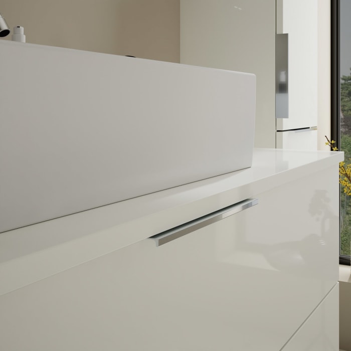 burgbad Eqio Waschtischkombination mit Keramik-Aufsatzwaschtisch 120 cm, mit Griff G0146