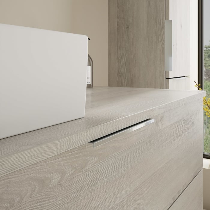 burgbad Eqio Waschtischkombination mit Keramik-Aufsatzwaschtisch 120 cm, links, mit Griff G0146