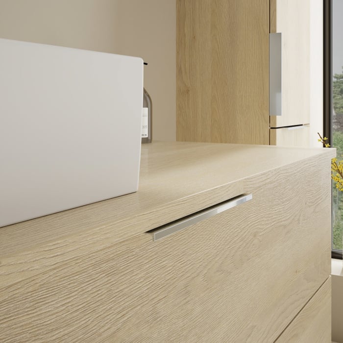 burgbad Eqio Waschtischkombination mit Keramik-Aufsatzwaschtisch 120 cm, links, mit Griff G0146