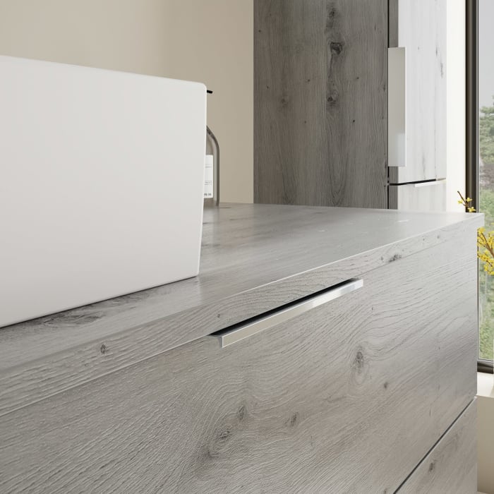 burgbad Eqio Waschtischkombination mit Keramik-Aufsatzwaschtisch 120 cm, links, mit Griff G0146