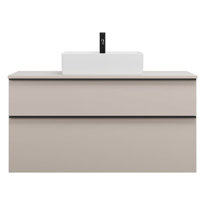 burgbad Eqio Waschtischkombination mit Keramik-Aufsatzwaschtisch 120 cm, mit Griffleiste G0252
