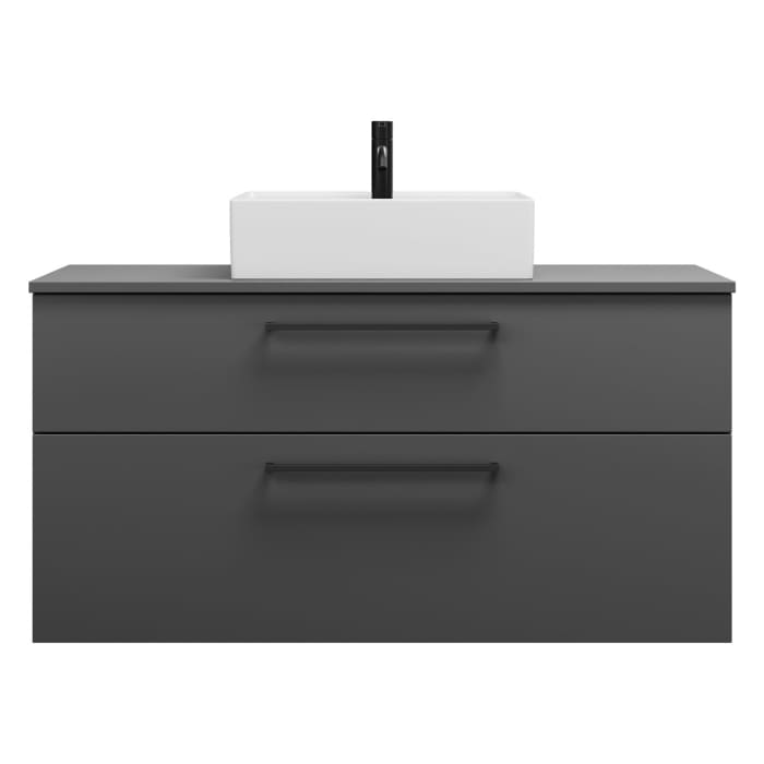 burgbad Eqio Waschtischkombination mit Keramik-Aufsatzwaschtisch 120 cm, mit Stangengriff G0234