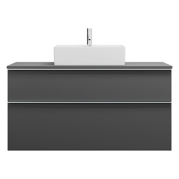 burgbad Eqio Waschtischkombination mit Keramik-Aufsatzwaschtisch 120 cm, mit Griffleiste G0251