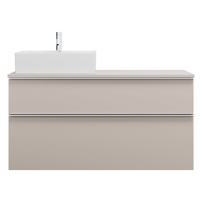burgbad Eqio Waschtischkombination mit Keramik-Aufsatzwaschtisch 120 cm, links, mit Griffleiste G0251