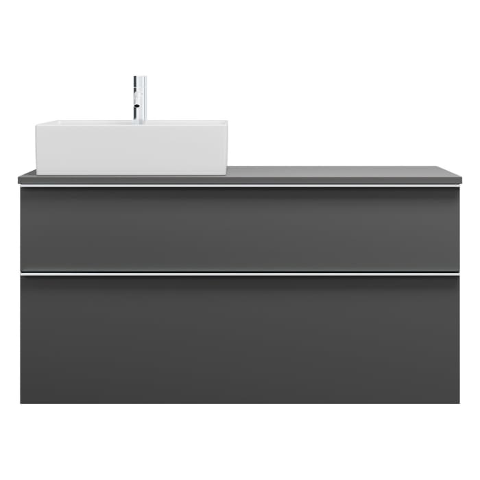 burgbad Eqio Waschtischkombination mit Keramik-Aufsatzwaschtisch 120 cm, links, mit Griffleiste G0251