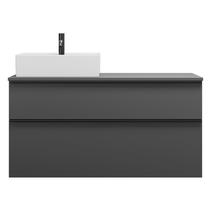 burgbad Eqio Waschtischkombination mit Keramik-Aufsatzwaschtisch 120 cm, links, mit Griffleiste G0252