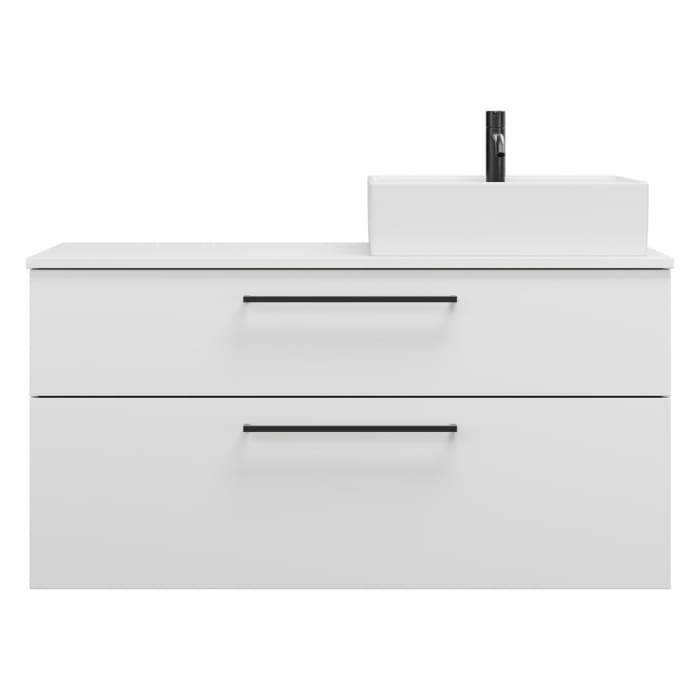 burgbad Eqio Waschtischkombination mit Keramik-Aufsatzwaschtisch 120 cm, rechts, mit Stangengriff G0234