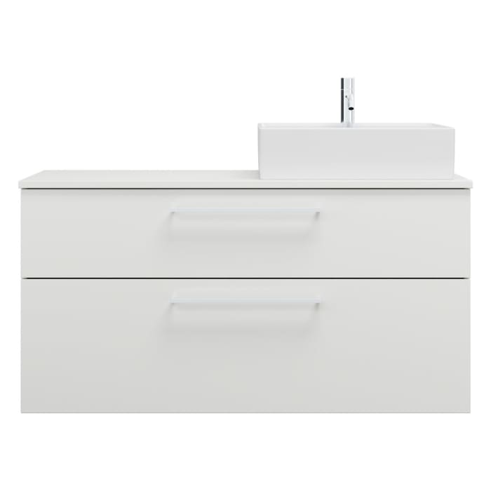 burgbad Eqio Waschtischkombination mit Keramik-Aufsatzwaschtisch 120 cm, rechts, mit Stangengriff P95