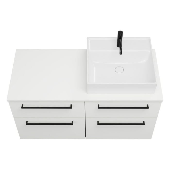 burgbad Eqio Waschtischkombination mit Keramik-Aufsatzwaschtisch 120 cm, rechts, mit Stangengriff G0234