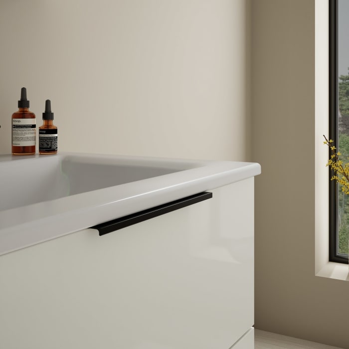 burgbad Eqio Waschtischkombination mit Keramik-Waschtisch Slim, 62 cm, mit Griff G0200