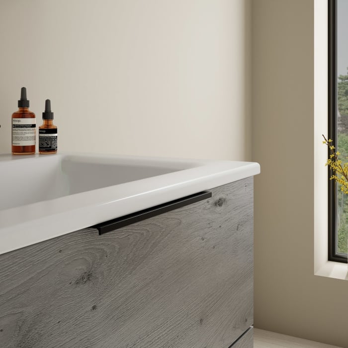 burgbad Eqio Waschtischkombination mit Keramik-Waschtisch Slim, 62 cm, mit Griff G0200