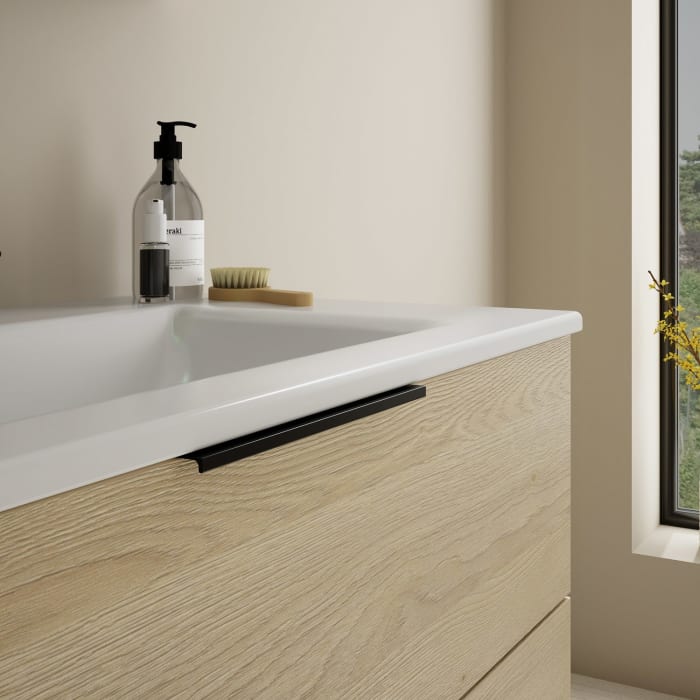 burgbad Eqio Waschtischkombination mit Keramik-Waschtisch Slim, 92 cm, mit Griff G0200