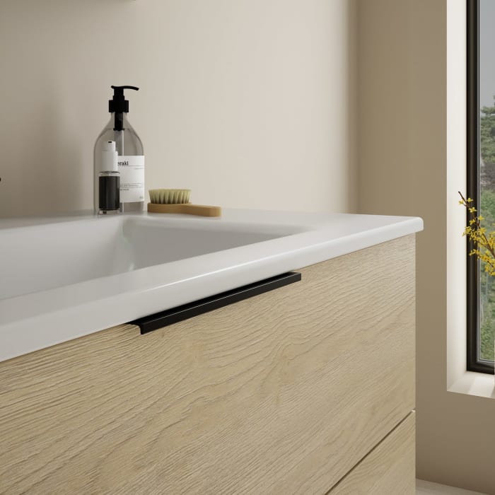 burgbad Eqio Waschtischkombination mit Keramik-Waschtisch Slim, 102 cm, mit Griff G0200