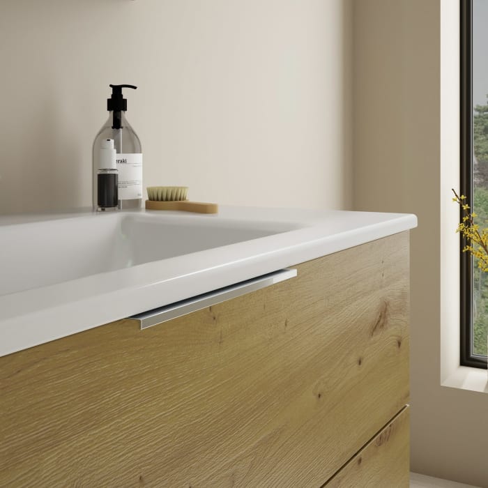 burgbad Eqio Waschtischkombination mit Keramik-Waschtisch Slim, 102 cm, mit Griff G0146