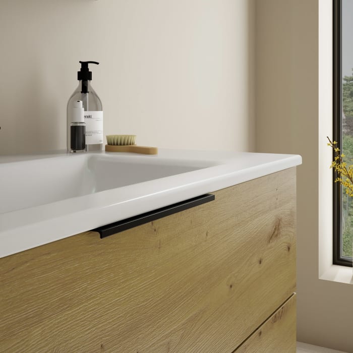 burgbad Eqio Waschtischkombination mit Keramik-Waschtisch Slim, 102 cm, mit Griff G0200