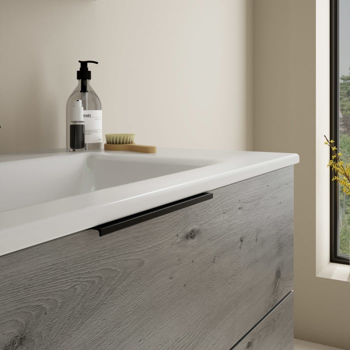 burgbad Eqio Waschtischkombination mit Keramik-Waschtisch Slim, 102 cm, mit Griff G0200