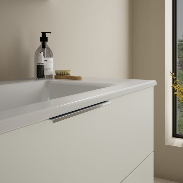 burgbad Eqio Waschtischkombination mit Keramik-Waschtisch Slim, 102 cm, mit Griff G0146