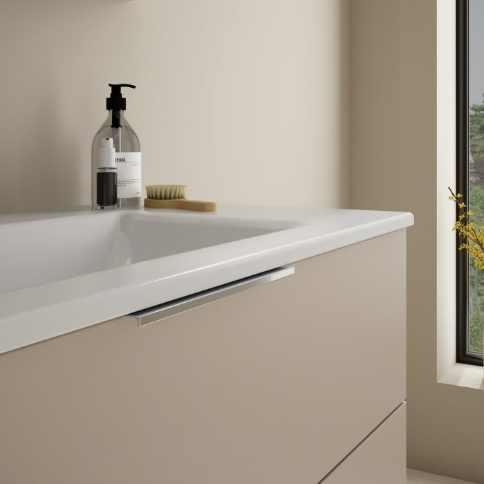 burgbad Eqio Waschtischkombination mit Keramik-Waschtisch Slim, 102 cm, mit Griff G0146