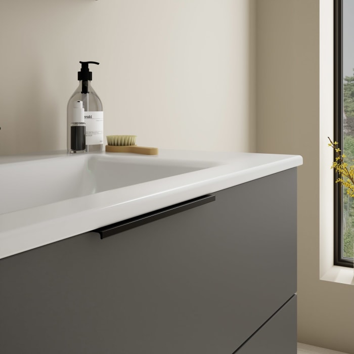 burgbad Eqio Waschtischkombination mit Keramik-Waschtisch Slim, 102 cm, mit Griff G0200