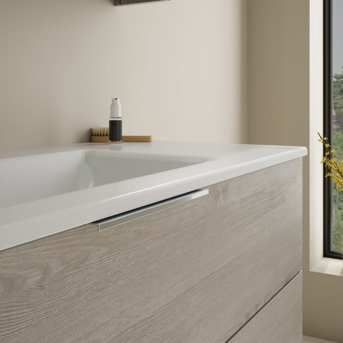 burgbad Eqio Waschtischkombination mit Keramik-Waschtisch Slim, 122 cm, mit Griff G0146