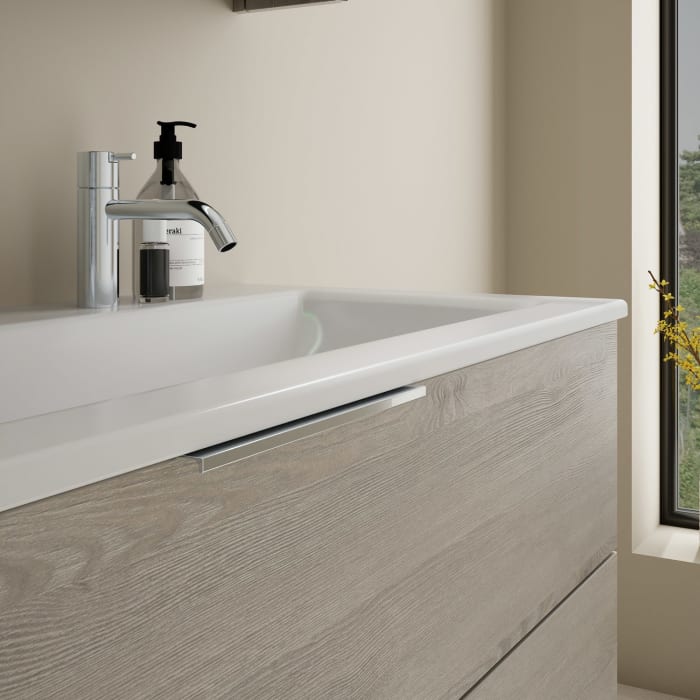 burgbad Eqio Waschtischkombination mit Keramik-Waschtisch Slim, 122 cm, mit Griff G0146