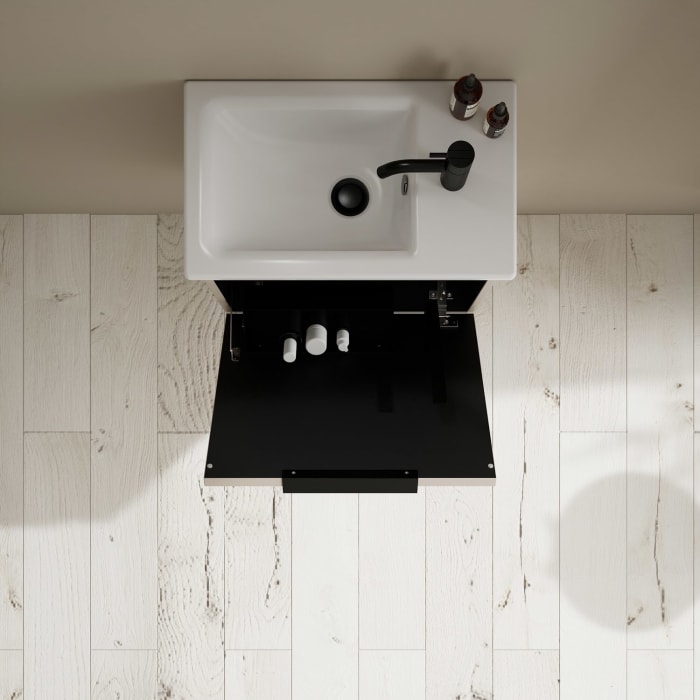 burgbad Eqio Waschtischkombination mit Keramik-Waschtisch Slim, 52 cm, mit Griff G0200