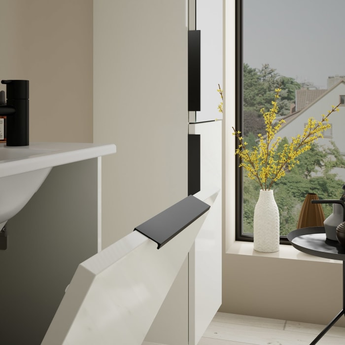 burgbad Eqio Waschtischkombination mit Keramik-Waschtisch Slim, 52 cm, mit Griff G0200