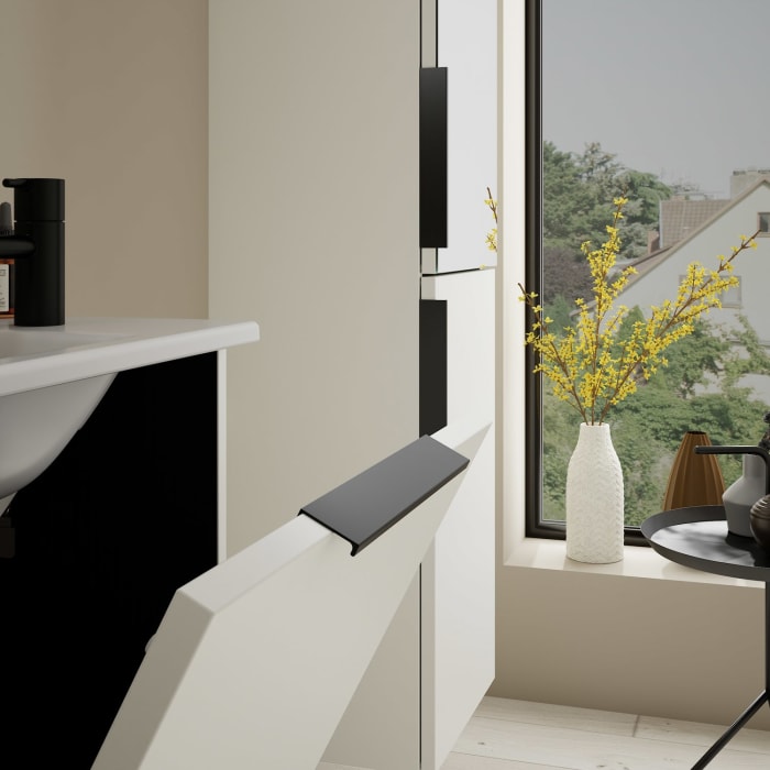 burgbad Eqio Waschtischkombination mit Keramik-Waschtisch Slim, 52 cm, mit Griff G0200