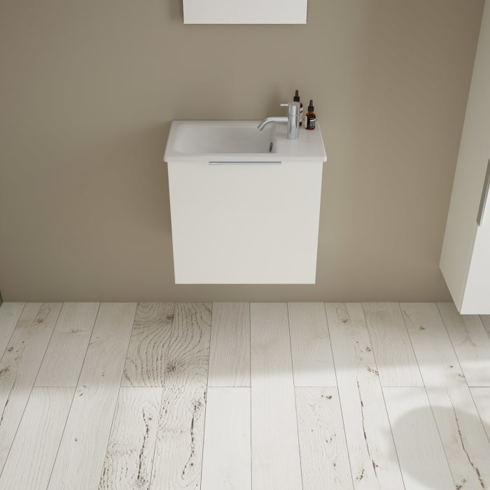 burgbad Eqio Waschtischkombination mit Keramik-Waschtisch Slim, 52 cm, mit Griff G0146